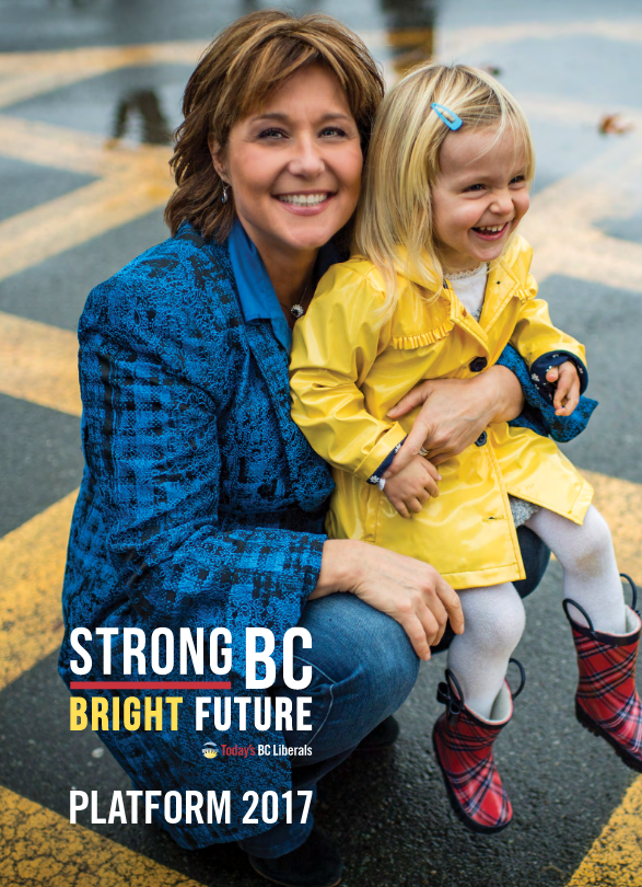 A screenshot of the cover of the BC Liberals' 2017 campaign platform PDF.